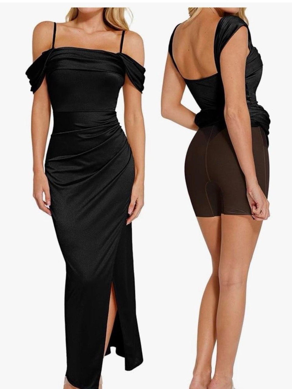 Elegant Black Off-Shoulder Bodycon Dress